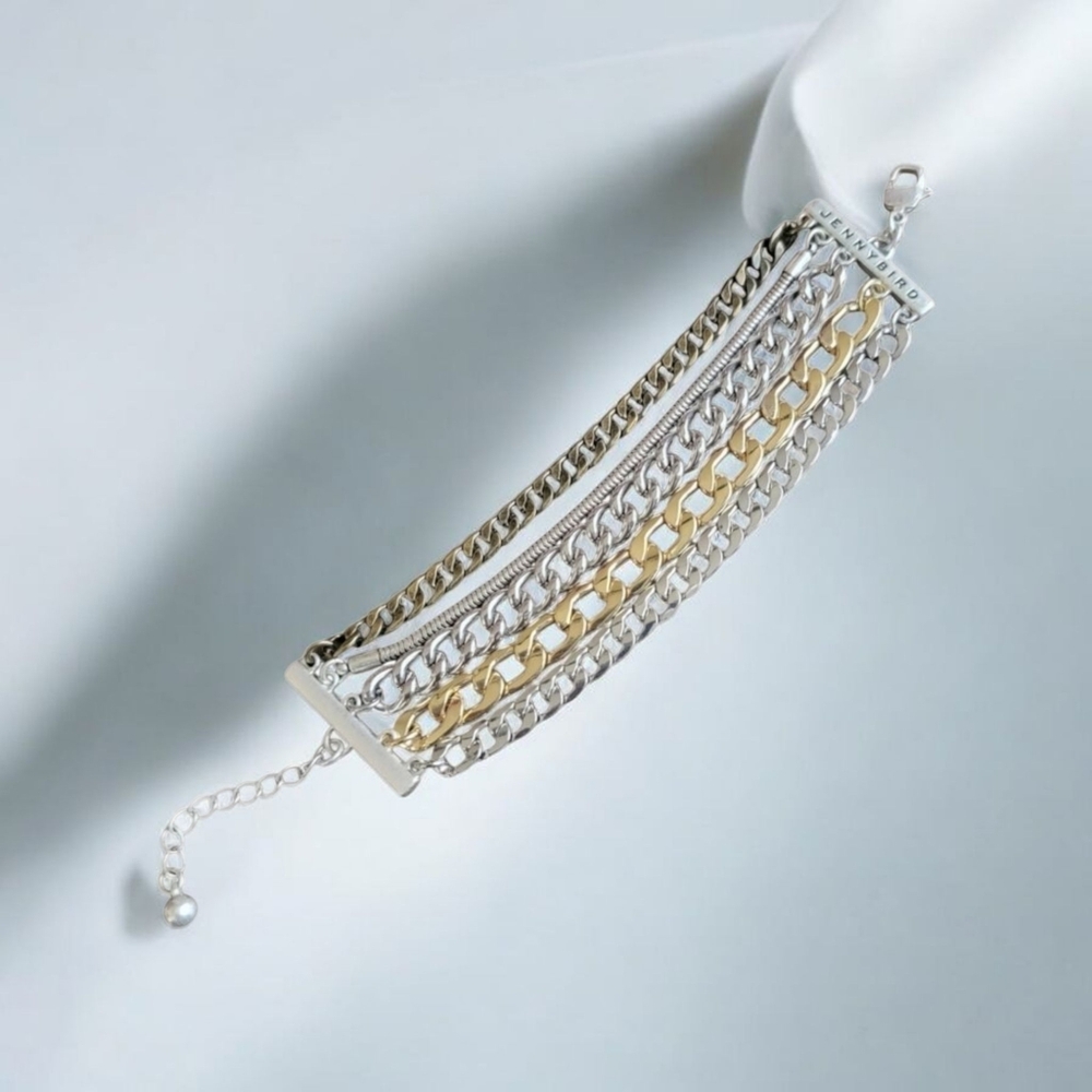 Jenny Bird Silver And Gold Chain Bracelet